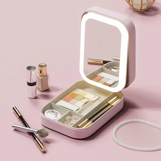 GlowMirror™ – Reise-Maquise mit LED-Spiegel 